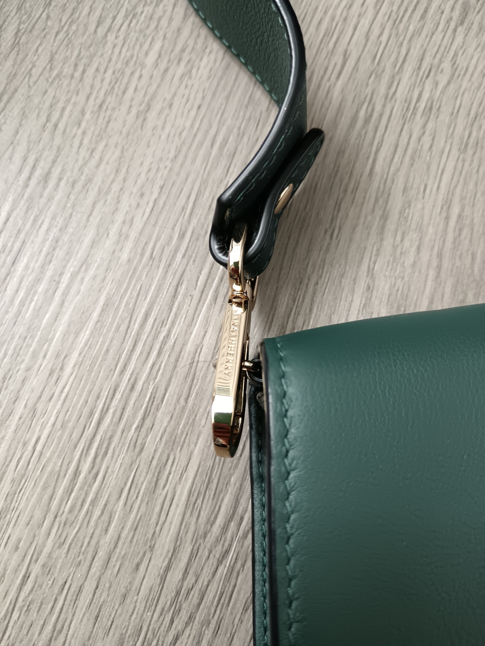 Strathberry Bottle Green Mini Crescent Bag - Picture 2 of 14